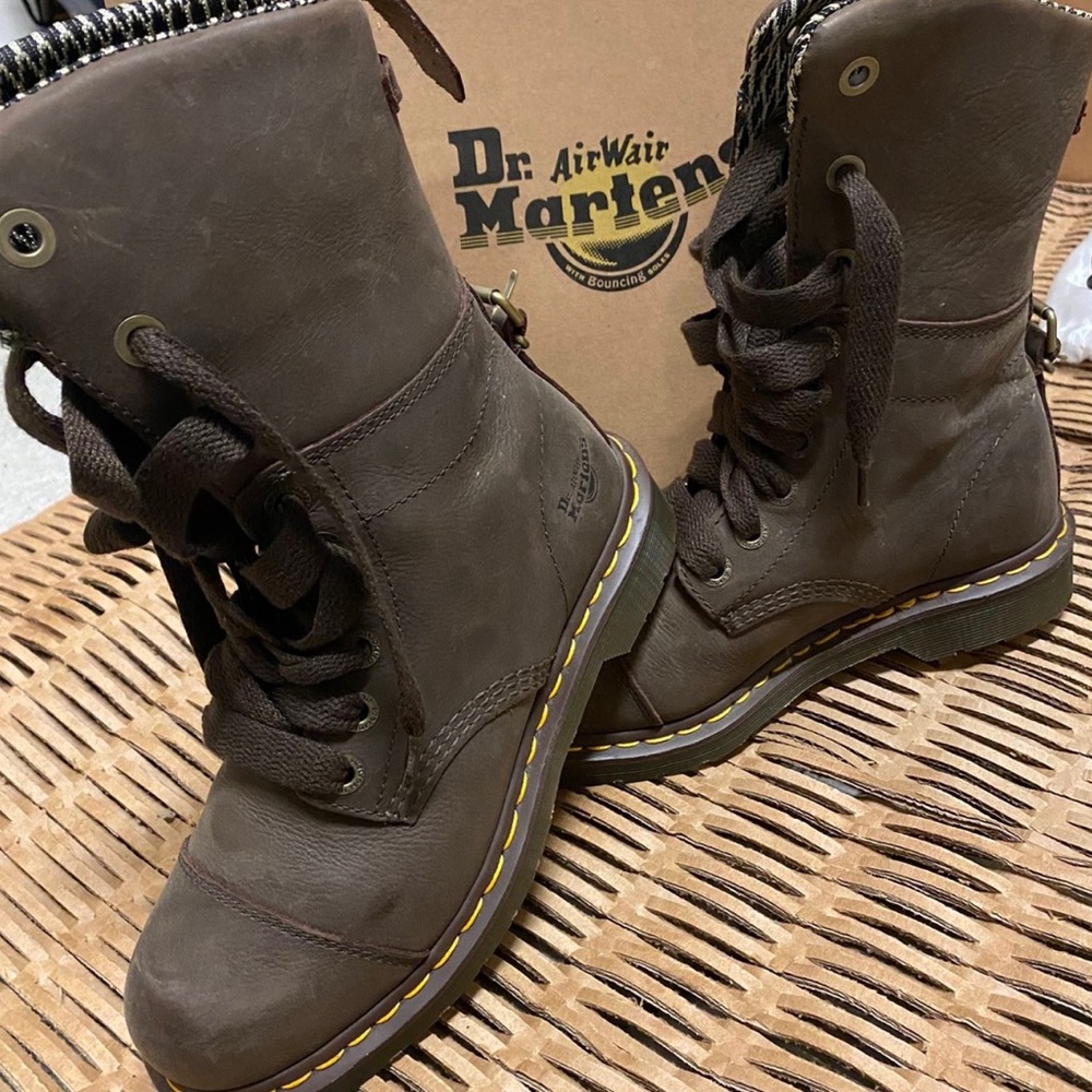 Dr.Marten’s lace up boots. Brand new size 6-61/2 leather like suede material